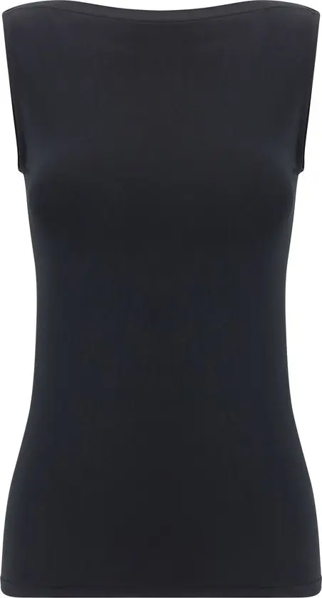 Black Modal Sleeveles T-Shirt