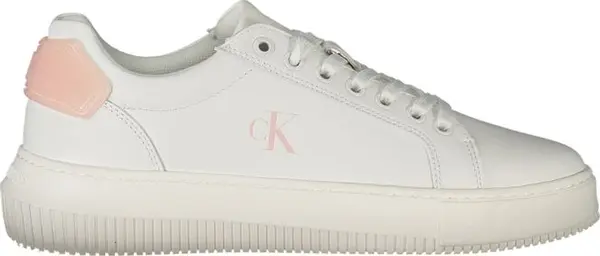 White Polyurethane Women Sneaker