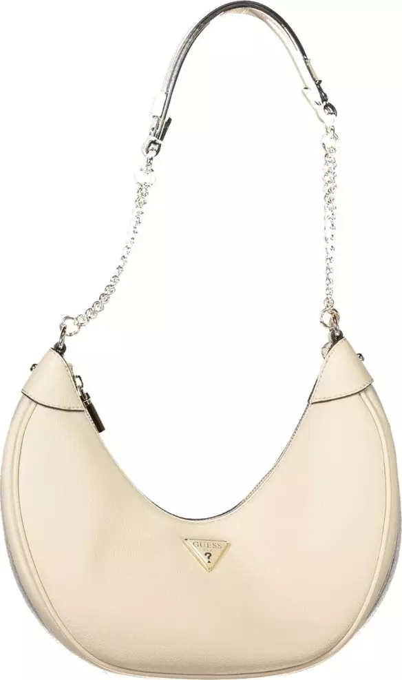 Beige Polyurethane Women Handbag