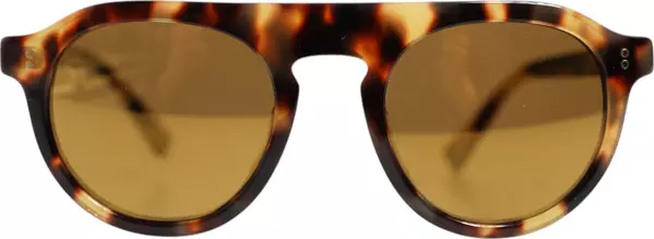 Brown Acetate Round Leopard Print Eyewear Sunglasses