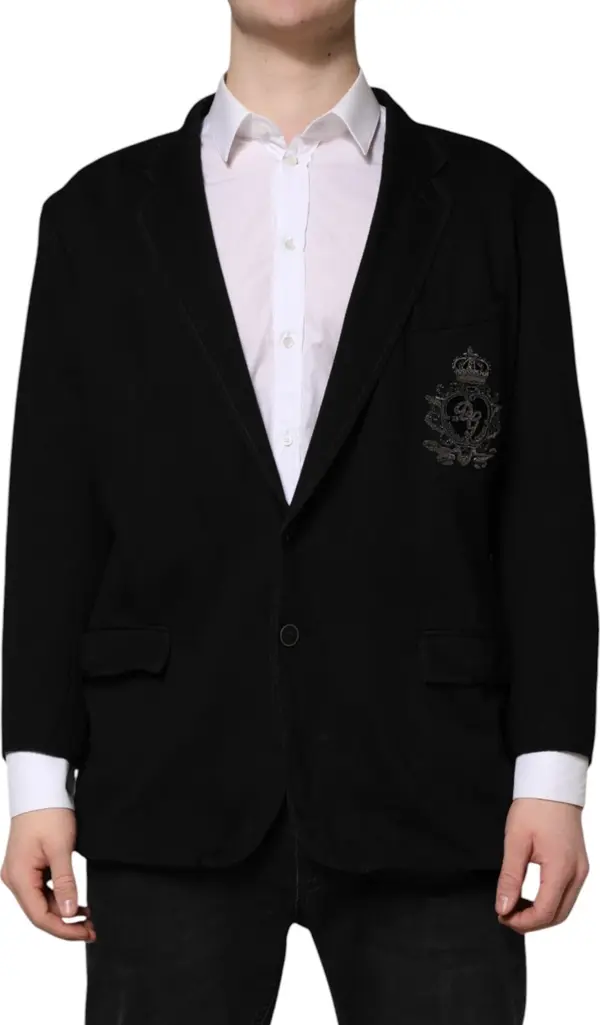 Black Viscose DG Crown Blazer Coat Jacket
