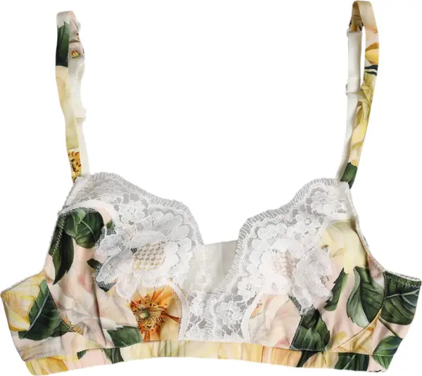 Multicolor Floral Print Non Wire Bra Underwear