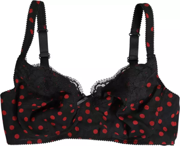 Black Red Polka Dot Underwired Balconette Underwear