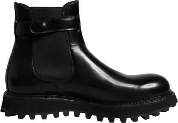 Black Belted DG Logo Men Chelsea Boots Shoes