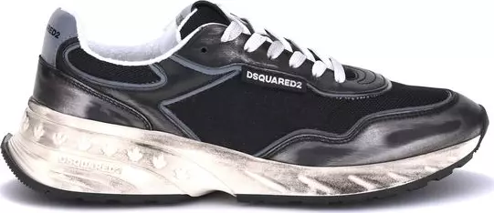 Black Calf Leather Bos Taurus Athletic Sneakers