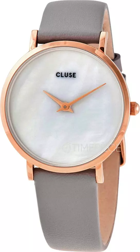 Gray Leather Dress Watch