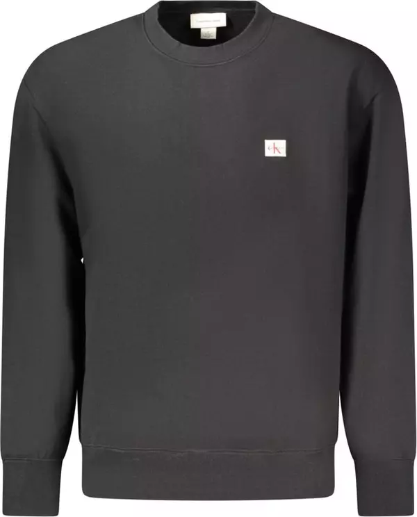 Black Cotton Men Sweatshirt