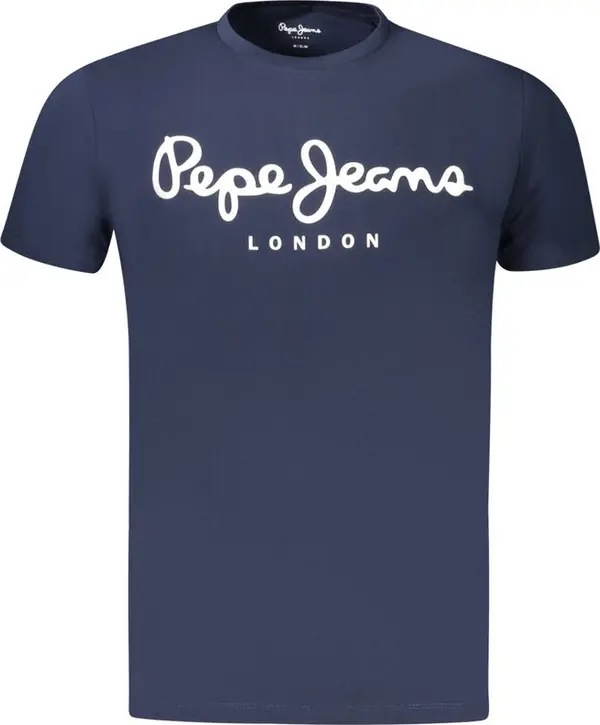 Blue Cotton Men T-Shirt