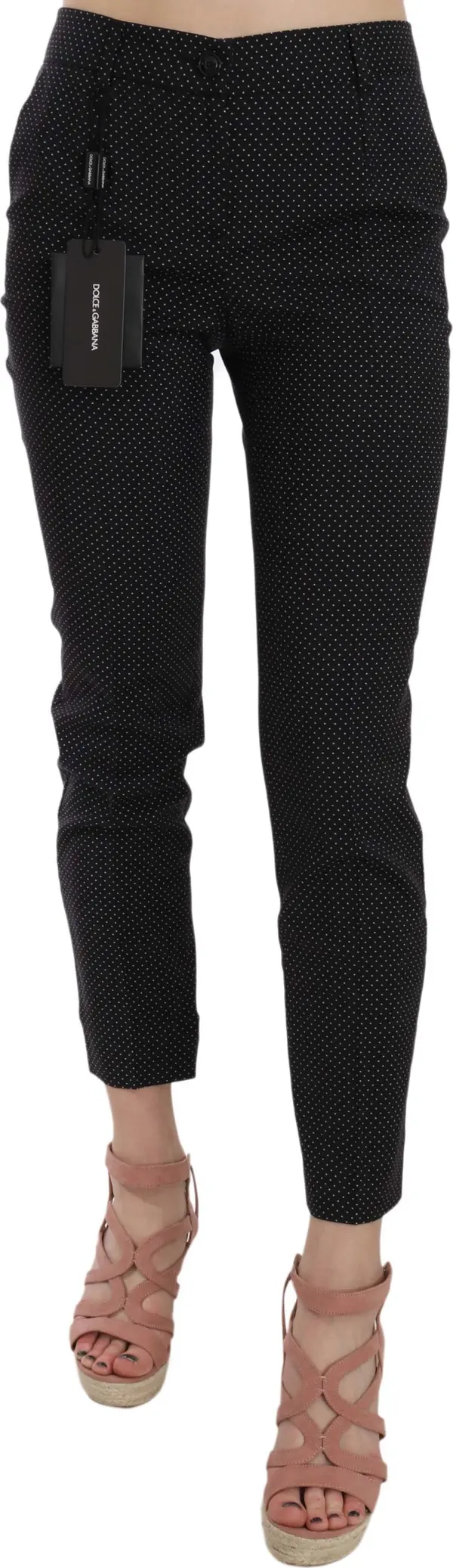 Polka Dot Slim Capri Trousers Tapered Pants