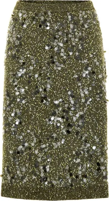 Green Viscose Mini Skirt
