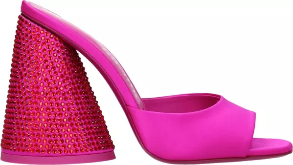 Pink Satin Platform Sandals