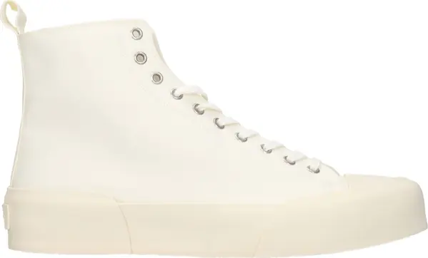 Beige Fabric High Top Sneakers