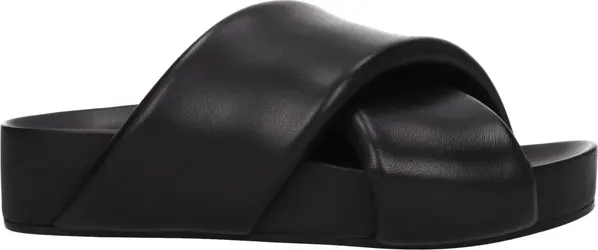 Black Leather Slippers