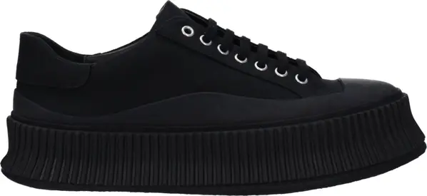 Black Fabric Platform Sneakers