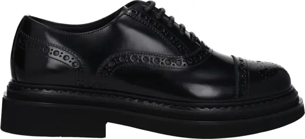 Black Leather Oxfords And Derbies