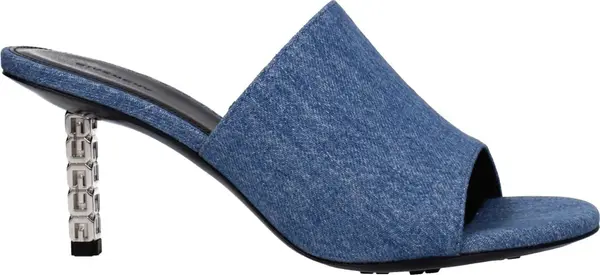 Blue Fabric Platform Sandals