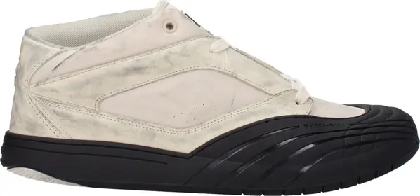 Beige Fabric Chunky Sneakers