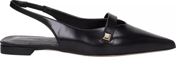 Black Leather Ballet Flats