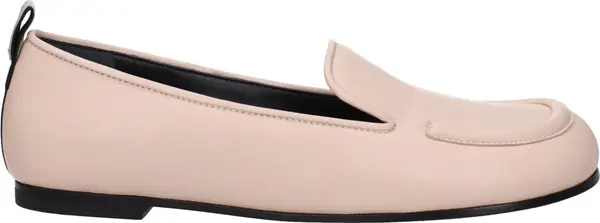 Pink Leather Slip-On Loafers