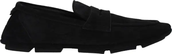Black Leather Slip-On Loafers