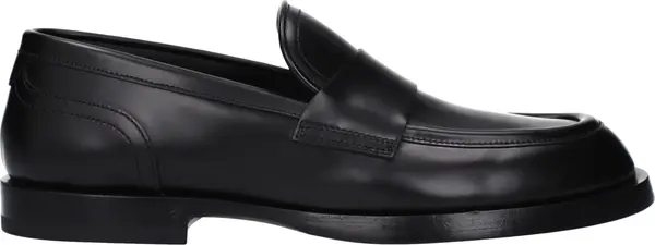 Black Leather Slip-On Loafers