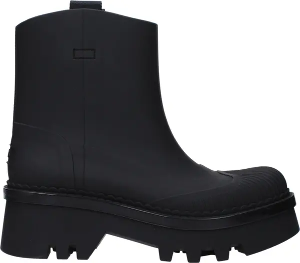 Black Cotton Ankle Boots