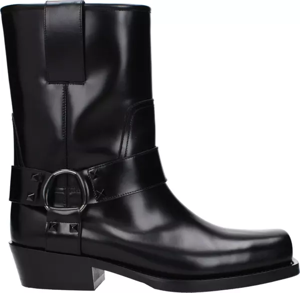 Black Leather Ankle Boots