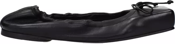 Black Leather Ballet Flats