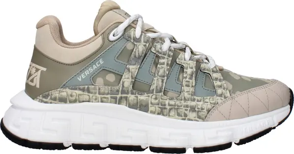 Green Fabric Low Top Sneakers