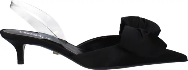 Black Satin Flat Sandals