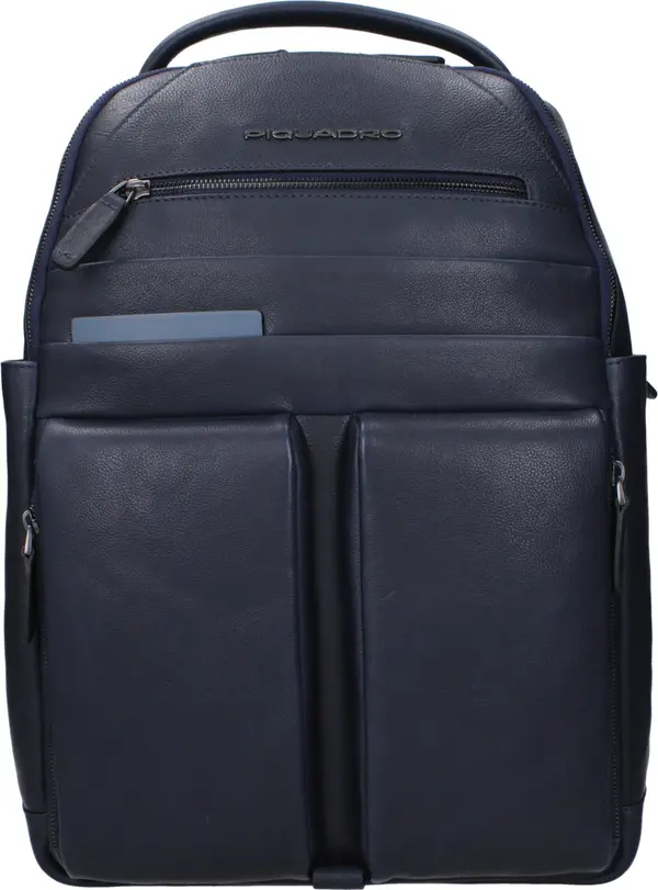 Blue Leather Backpack