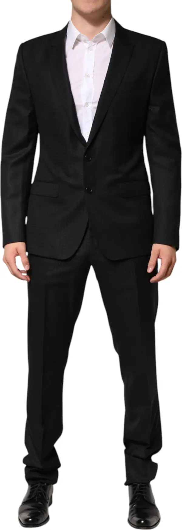 Black Jacquard Single Breasted 2 Piece Suit