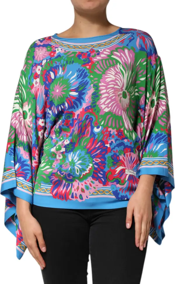 Multicolor Floral Printed Tunic Blouse Top