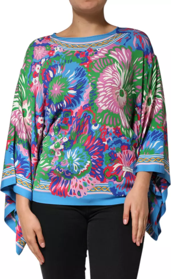 Multicolor Floral Printed Tunic Blouse Top