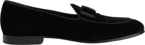 Black Velvet Loafers Formal Men Dress Shoes
