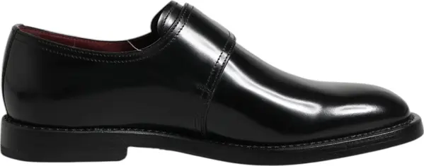 Black Leather Monk Strap Derby Formal Shoes