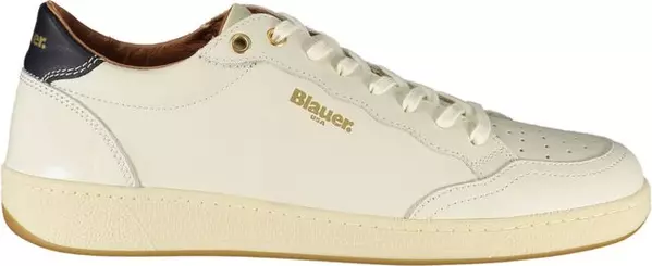 White Polyurethane Men Sneaker