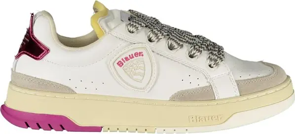 White Polyurethane Women Sneaker