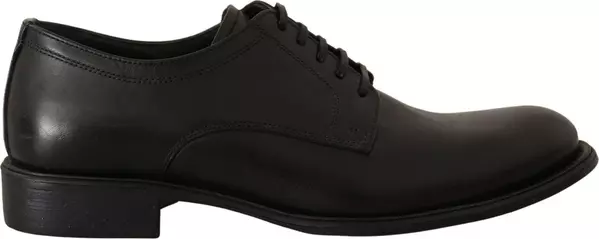 Black Lace Up Leather Men Formal Derby Shoes