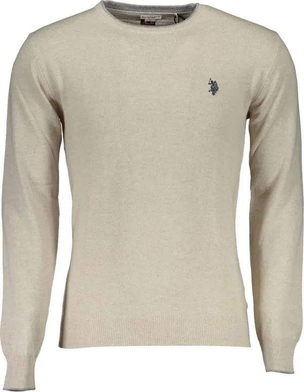 Beige Wool Men's Sweater