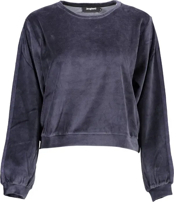 Blue Cotton Women Sweater