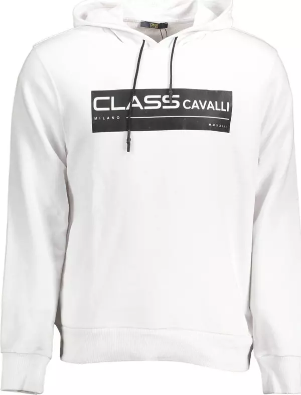 White Cotton Men Sweatshirt