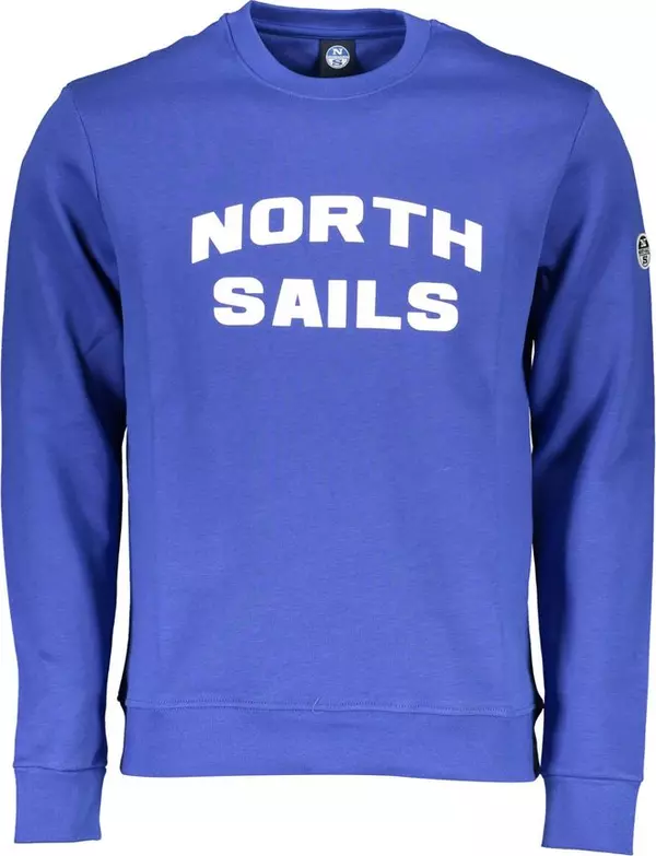 Blue Cotton Men Sweatshirt