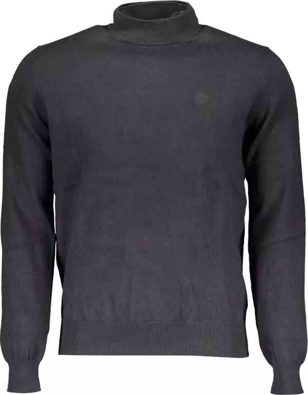 Black Cotton Men's Sweater