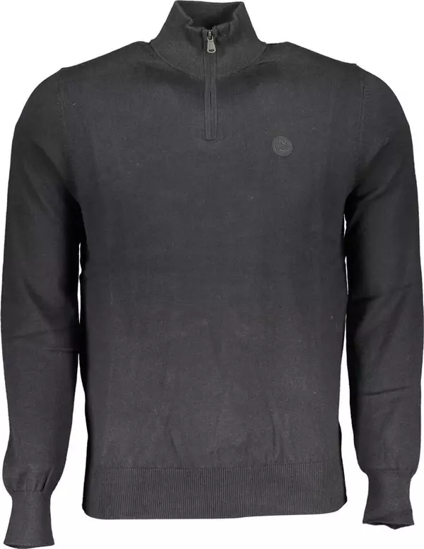 Black Cotton Men's Sweater