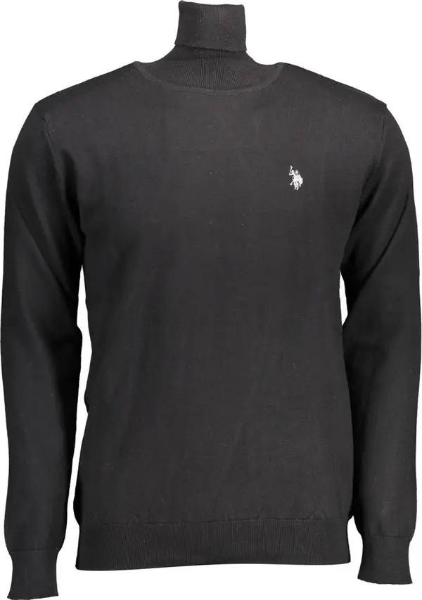 Black Cotton Men's Sweater