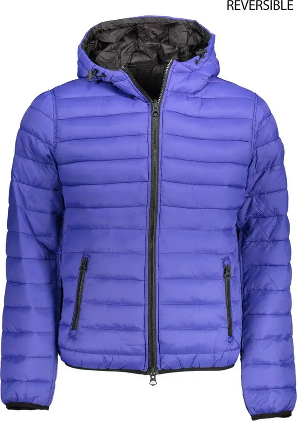 Blue Nylon Men Jacket