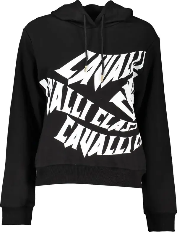 Black Cotton Women Sweatshirt
