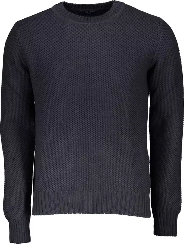 Blue Cotton Men Sweater