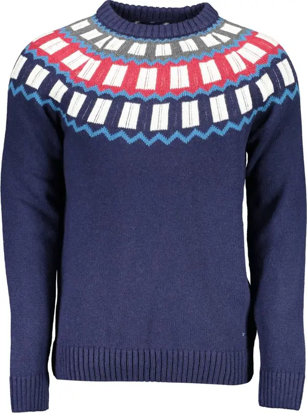 Blue Wool Men Sweater